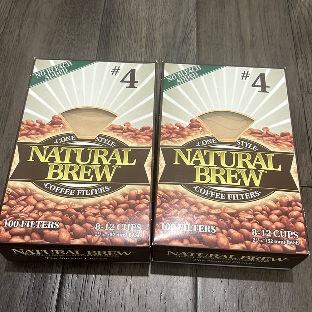 New! Natural brew cone shaped coffee filters